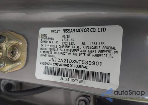 1998 Nissan Maxima Gle/Gxe/Se z USA, uszkodzony, nr VIN JN1CA21DXWT530901